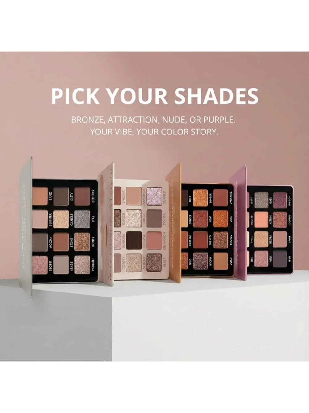 Nude Eyeshadow Palette - 12 Neutral Shimmer & Matte Vegan Shades for All Skin